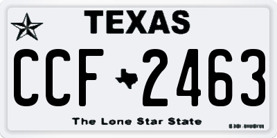 TX license plate CCF2463