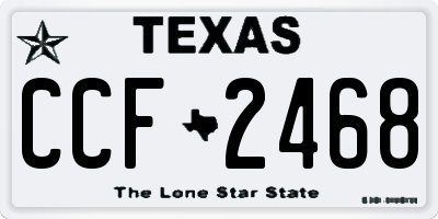 TX license plate CCF2468