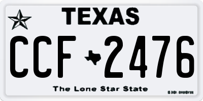 TX license plate CCF2476