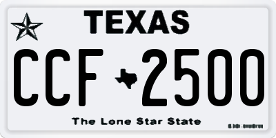 TX license plate CCF2500