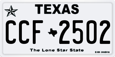 TX license plate CCF2502