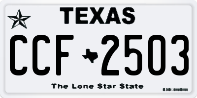 TX license plate CCF2503