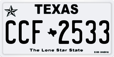TX license plate CCF2533