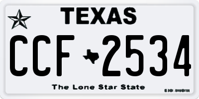 TX license plate CCF2534