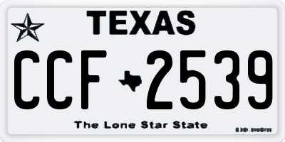 TX license plate CCF2539
