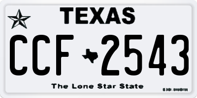 TX license plate CCF2543