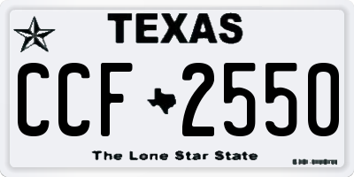TX license plate CCF2550