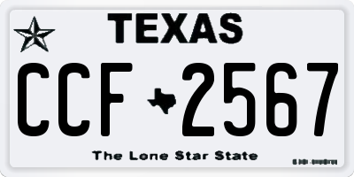 TX license plate CCF2567
