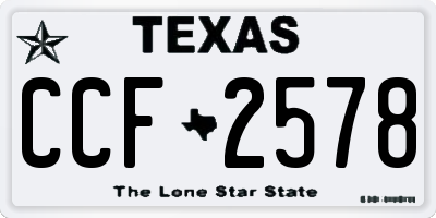 TX license plate CCF2578
