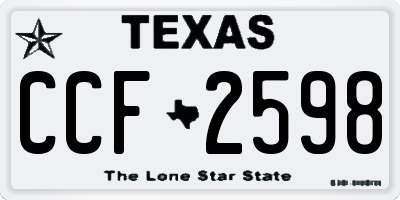 TX license plate CCF2598