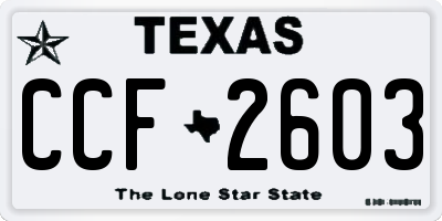 TX license plate CCF2603