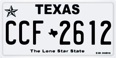 TX license plate CCF2612