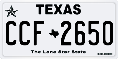 TX license plate CCF2650