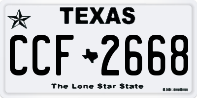 TX license plate CCF2668