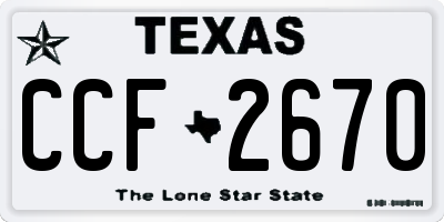 TX license plate CCF2670