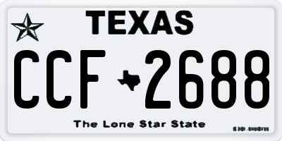 TX license plate CCF2688