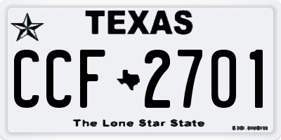 TX license plate CCF2701