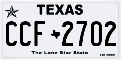 TX license plate CCF2702