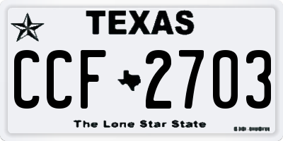 TX license plate CCF2703