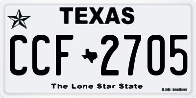 TX license plate CCF2705