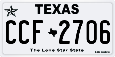 TX license plate CCF2706