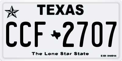 TX license plate CCF2707