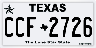 TX license plate CCF2726