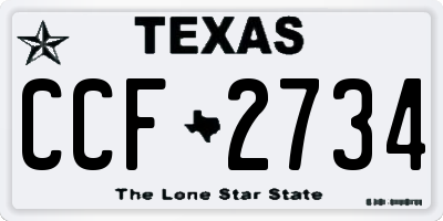 TX license plate CCF2734