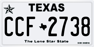 TX license plate CCF2738