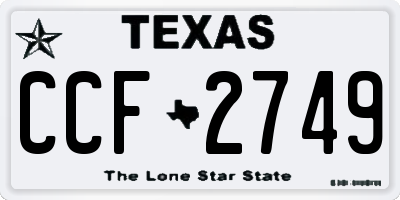 TX license plate CCF2749