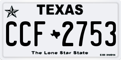 TX license plate CCF2753