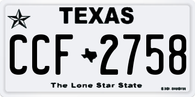TX license plate CCF2758
