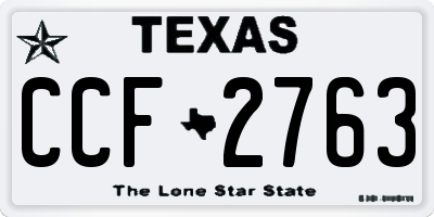 TX license plate CCF2763