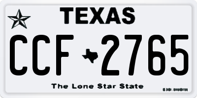 TX license plate CCF2765
