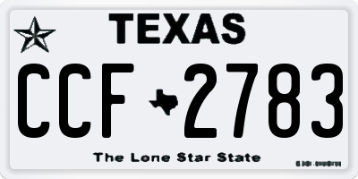 TX license plate CCF2783