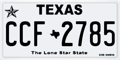 TX license plate CCF2785