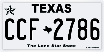TX license plate CCF2786