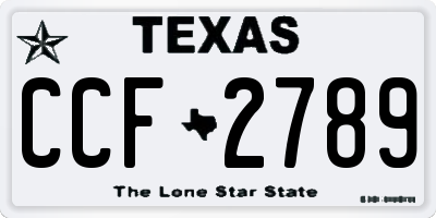 TX license plate CCF2789