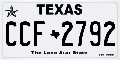 TX license plate CCF2792