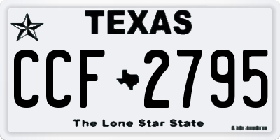 TX license plate CCF2795