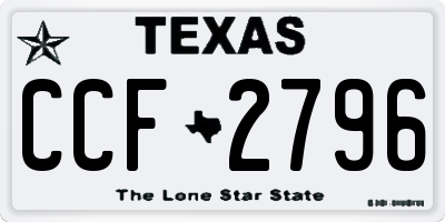 TX license plate CCF2796