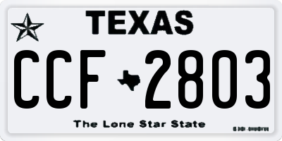 TX license plate CCF2803