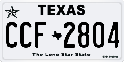 TX license plate CCF2804