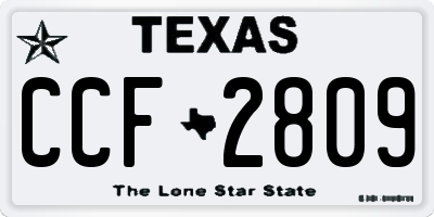 TX license plate CCF2809