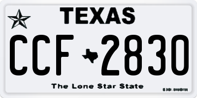 TX license plate CCF2830