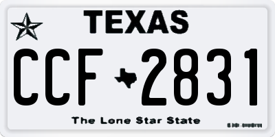 TX license plate CCF2831