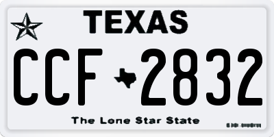 TX license plate CCF2832