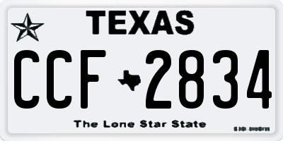 TX license plate CCF2834
