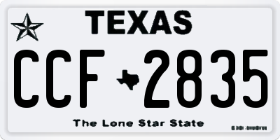 TX license plate CCF2835