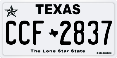 TX license plate CCF2837